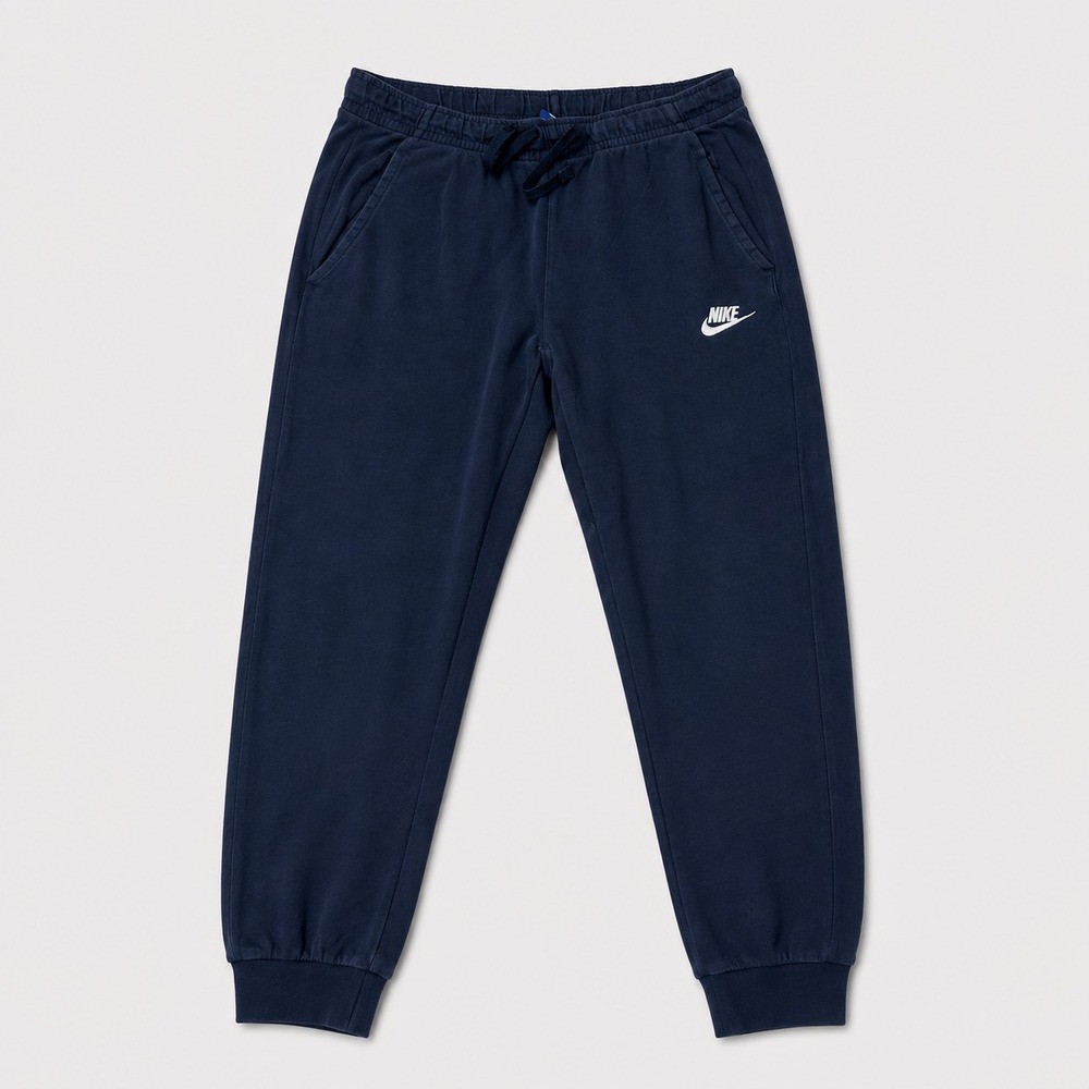 Nike Mens Small Navy Blue Jogger Sweatpants Swoosh Logo Cotton Drawstring